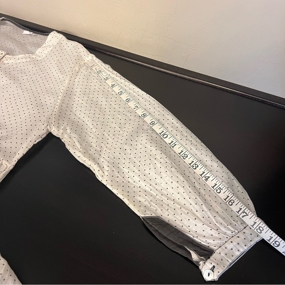 KILOL Midi tiered tunic dress, polka dot print, sheer,deep side slits,buttons XS - Picture 10 of 13